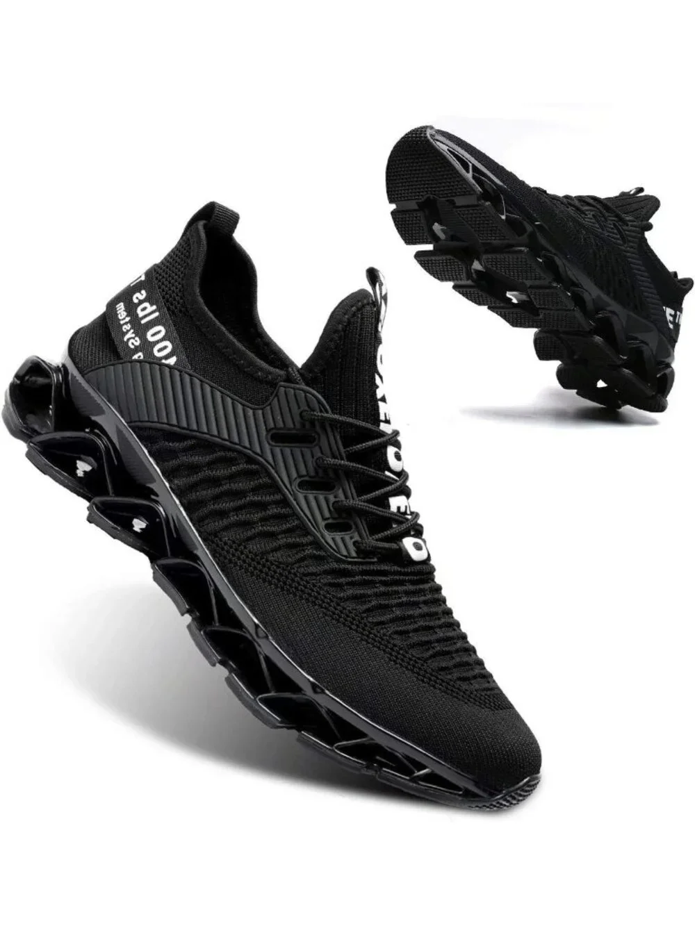 Women's Black Breathable Mesh Running Blade Non Slip Casual Basketball Shoes